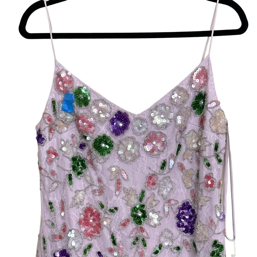 Mac Duggal Floral Embroidered Maxi Dress - Pink and Purple - Picture 7 of 13